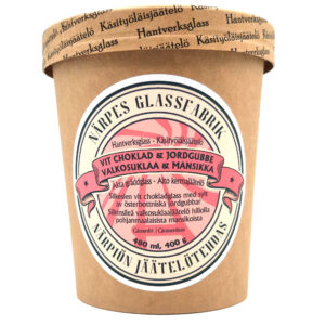 Vit chokladglass med jordgubbssås (G) 480 ml 400 g